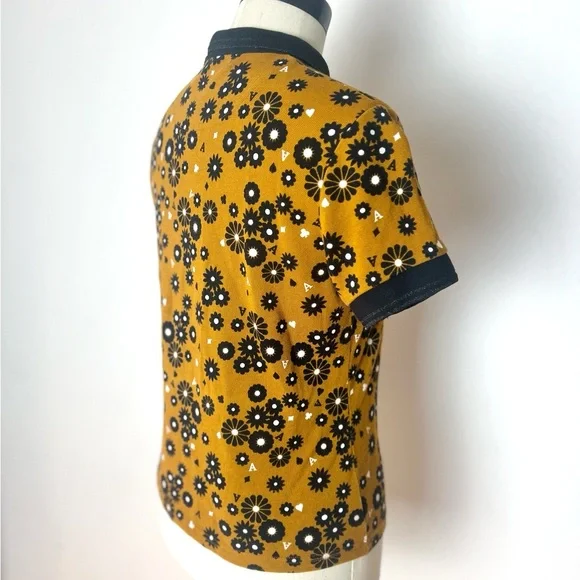 AMY WINEHOUSE FRED PERRY Floral Twin Tipped Black Orange Tennis Polo Shirt S M 8 - Picture 11 of 15